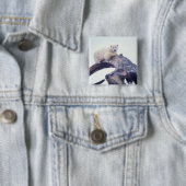 Polarbär auf einem Kieferknochen, Button (Beispiel)
