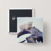 Polarbär auf einem Kieferknochen, Button (Vorne & Hinten)