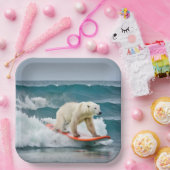 Polarbär auf einem Surfbrett Pappteller (Party)