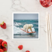 Polarbär auf einem Surfbrett Serviette (Beispiel)