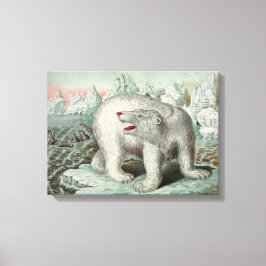 Polarbär auf Iceberg Vintage Abbildung 18X13" Leinwanddruck