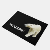 Polarbär auf schwarzem Willkommen Fußmatte (Schrägansicht)
