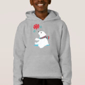 Polarbär, Bär mit Karpfen, Niedlicher Bär, Schneef Hoodie (Vorderseite)