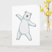 Polarbär bei der Yoga-Fitness in Stehend Karte (Gelbe Blume)