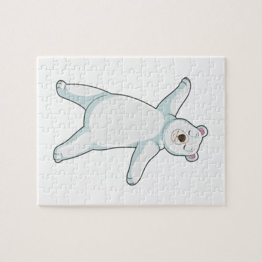 Polarbär bei der Yoga-Fitness in Stehend Puzzle (Horizontal)