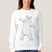 Polarbär bei der Yoga-Fitness in Stehend Sweatshirt (Vorderseite)