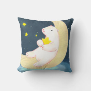 Polarbär, der Mond und die Sterne Kissen
