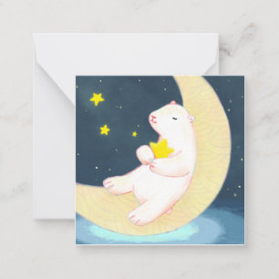 Polarbär, der Mond und die Sterne Mitteilungskarte