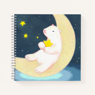 Polarbär, der Mond und die Sterne Notizblock