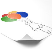 Polarbär fliegen mit Birthday Balloons Fotodruck (Ecke)