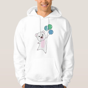 Polarbär Fliegt mit Balloons Niedliche Tiere Polar Hoodie