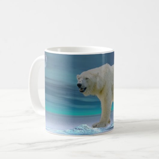 Polarbär im Mondlicht Kaffeetasse (Vorderseite Links)