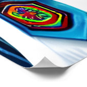 Polarbär in Uniform und Feuerwerk | Art der AI Poster (Ecke)