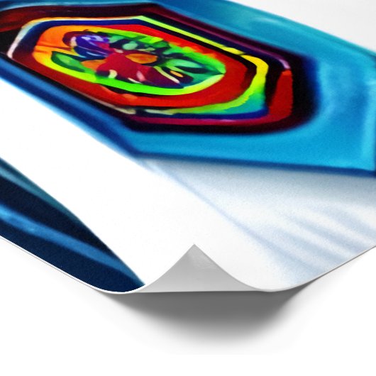 Polarbär in Uniform und Feuerwerk | Art der AI Poster (Ecke)