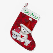 Polarbär, Kitty und Maus Personalisierter Strumpf Kleiner Weihnachtsstrumpf (Vorderansicht (hängend))
