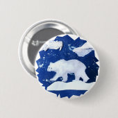 Polarbär "Kunst von Kindern" Button (Vorne & Hinten)