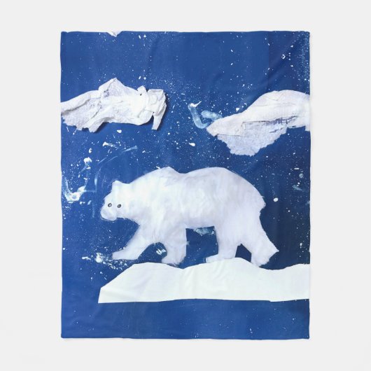 Polarbär "Kunst von Kindern" Fleecedecke (Vorderseite)