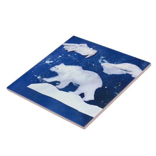 Polarbär "Kunst von Kindern" Fliese (Seite)