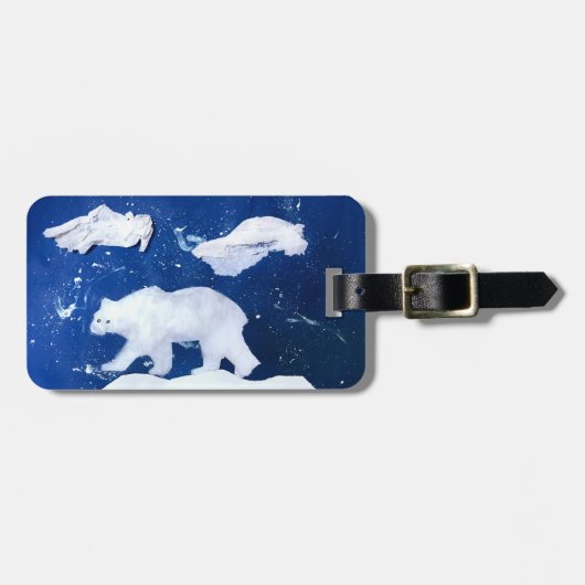 Polarbär "Kunst von Kindern" Gepäckanhänger (Vorderseite horizontal)