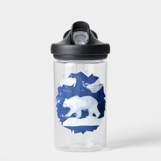 Polarbär "Kunst von Kindern" Trinkflasche (Vorne)