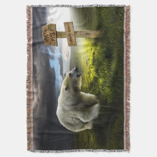 Polarbär mit Blick auf das nordpolnische Holzschil Decke (Vorderseite Vertikal)