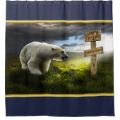 Polarbär mit Blick auf den Nordpol Duschvorhang (Vorderseite)