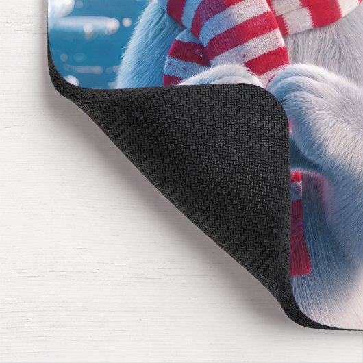 Polarbär mit Herz Mousepad (Ecke)