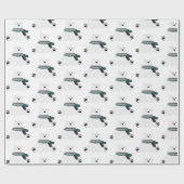 Polarbär mit Karpfen Geschenkpapier (Flach)