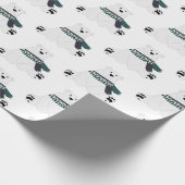 Polarbär mit Karpfen Geschenkpapier (Ecke)