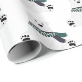 Polarbär mit Karpfen Geschenkpapier (Rolleneckpunkt)