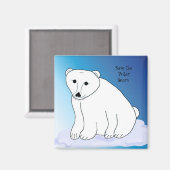 Polarbär mit Meldung Magnet (Vorderseite/Rückseite)