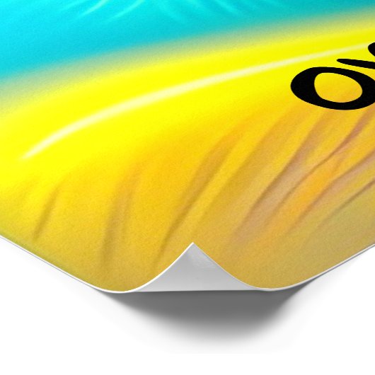 Polarbär mit Nordlichter. Bearbeitbarer Text Poster (Ecke)