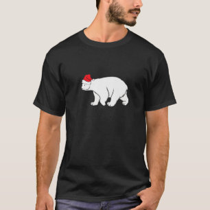 Polarbär mit Weihnachtsmannmütze Weihnachten Weihn T-Shirt