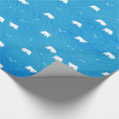 Polarbar-Muster in blau Geschenkpapier (Ecke)