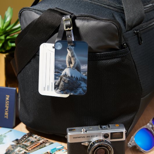 Polarbär oben Frostige Höhen Gepäckanhänger (Vorderseite & Rückseite)