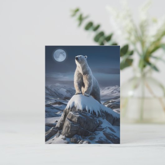 Polarbär oben Frostige Höhen Postkarte (Stehend Vorderseite)