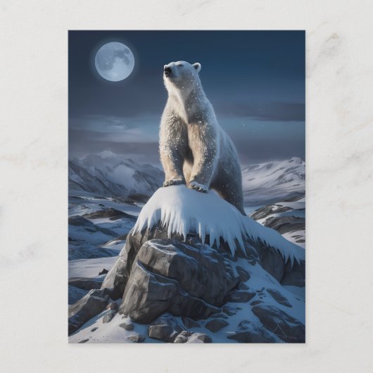 Polarbär oben Frostige Höhen Postkarte (Vorderseite)