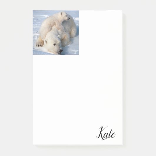 Polarbär Post-it Klebezettel (Vorderseite)