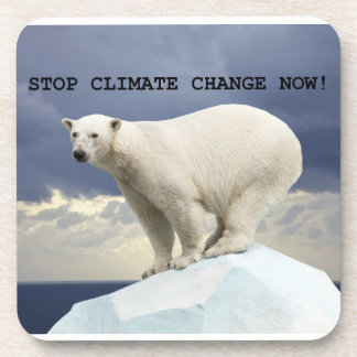 Polarbär stoppt den Klimawandel jetzt! Getränkeuntersetzer