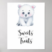Polarbär - Süßigkeiten und Leckereien Babyduschpos Poster (Vorne)