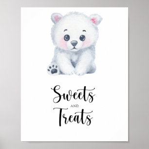 Polarbär - Süßigkeiten und Leckereien Babyduschpos Poster