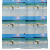 Polarbär trifft Jack Russell, Duschvorhang (Vorderseite)