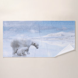 Polarbär und Keule Badehandtuch