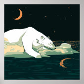 Polarbär und Mond Poster (Vorne)