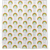 Polarbär und Regenbogenmuster Duschvorhang (Vorderseite)