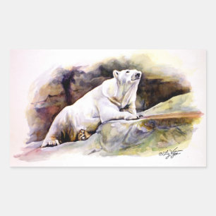 Polarbäraufkleber Rechteckiger Aufkleber