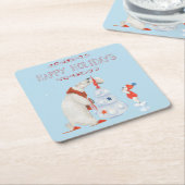 Polarbären dekorieren Baum Rechteckiger Pappuntersetzer (angewinkelt)