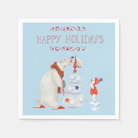 Polarbären dekorieren Baum Serviette (Vorderseite)