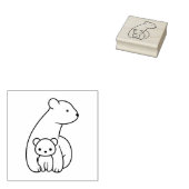 Polarbären: Mutter und Kind Gummistempel (Stempel)