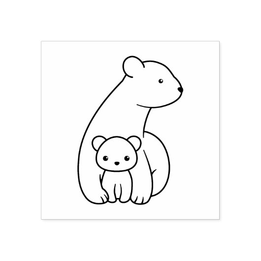 Polarbären: Mutter und Kind Gummistempel (Prägung)